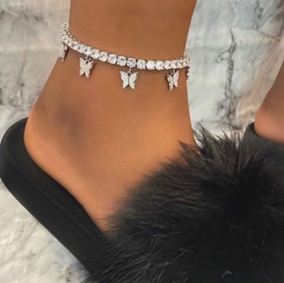 Jewelry - Silver Butterfly Bling Anklet